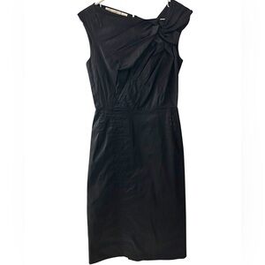 Byron Lars Black Rouched Fitted Stretch Pencil Dress Sz 6